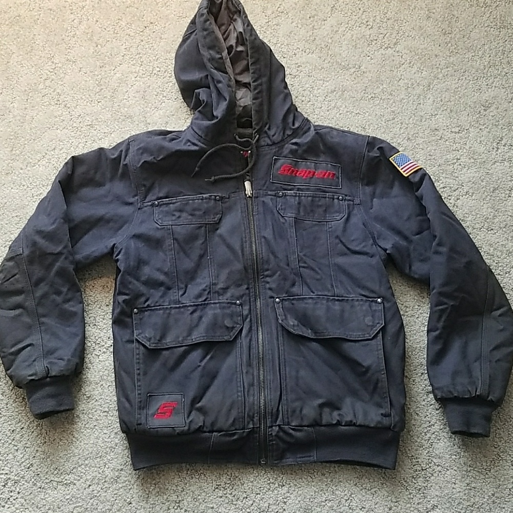 Hooded snap on winter coat